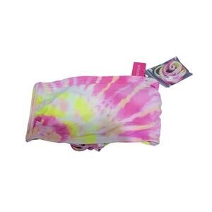 Xhilaration Medium pink/yellow tie dye bathing suit top